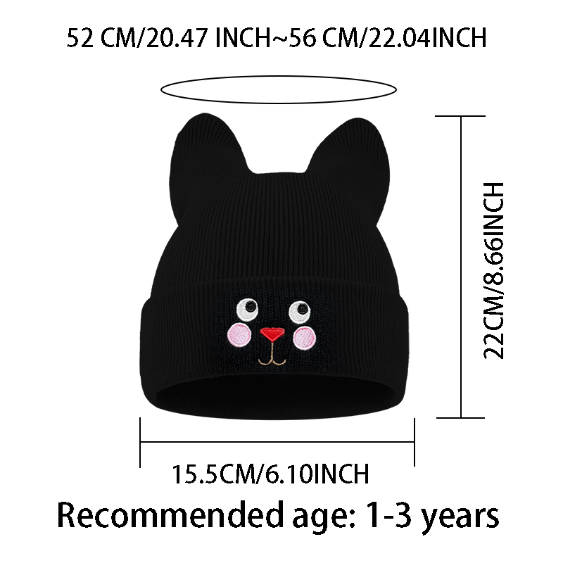 Soft Cat Ear Kids Beanie Cat F - Embroidery Cat ulasan dan harga
