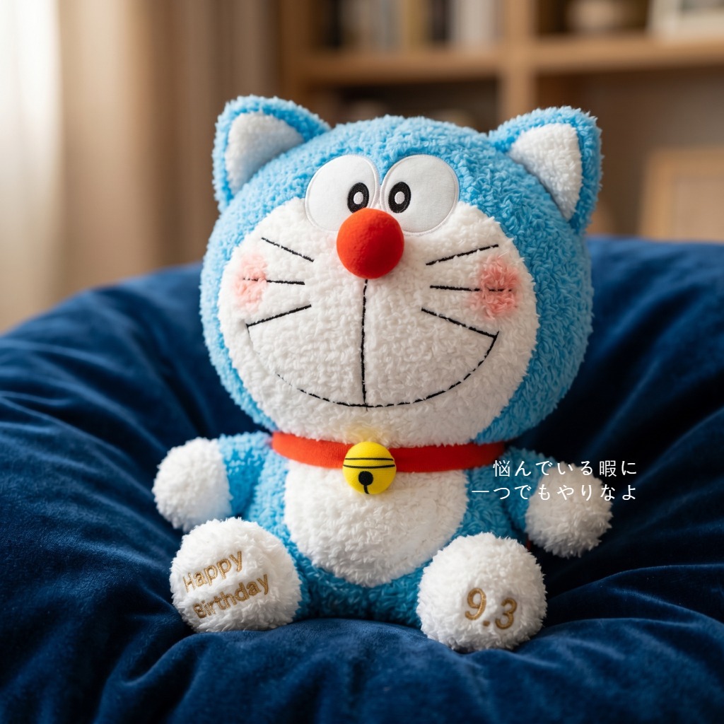 Cute Birthday Version Doraemon - Embroidery Design Love ulasan dan harga