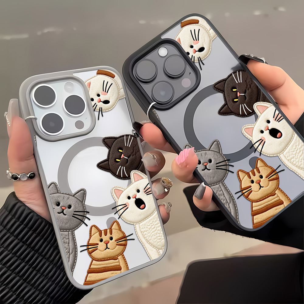 Cute Faux Embroidery Cat Phone - Embroidery Cat ulasan dan harga