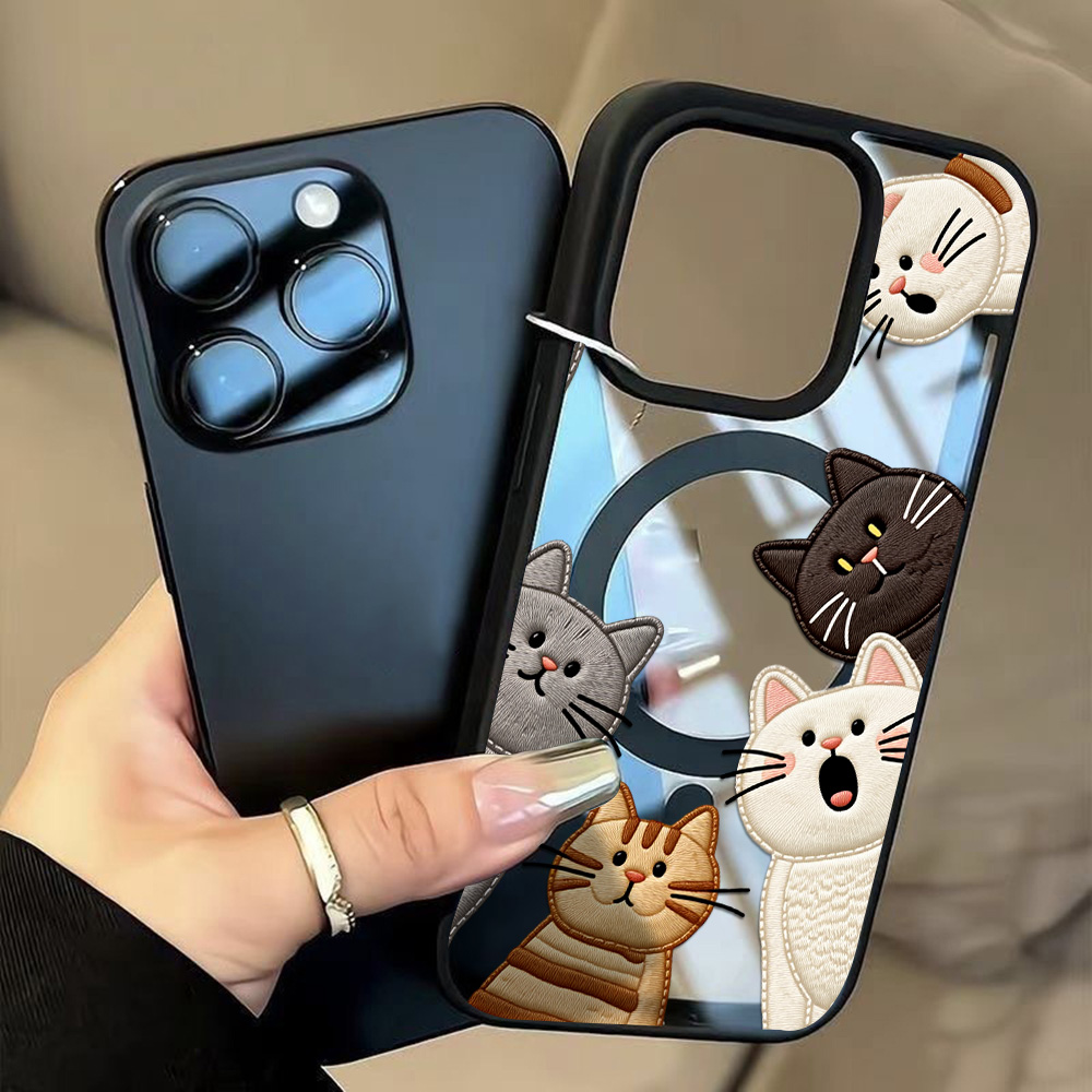 Cute Faux Embroidery Cat Phone - Embroidery Cat ulasan dan harga