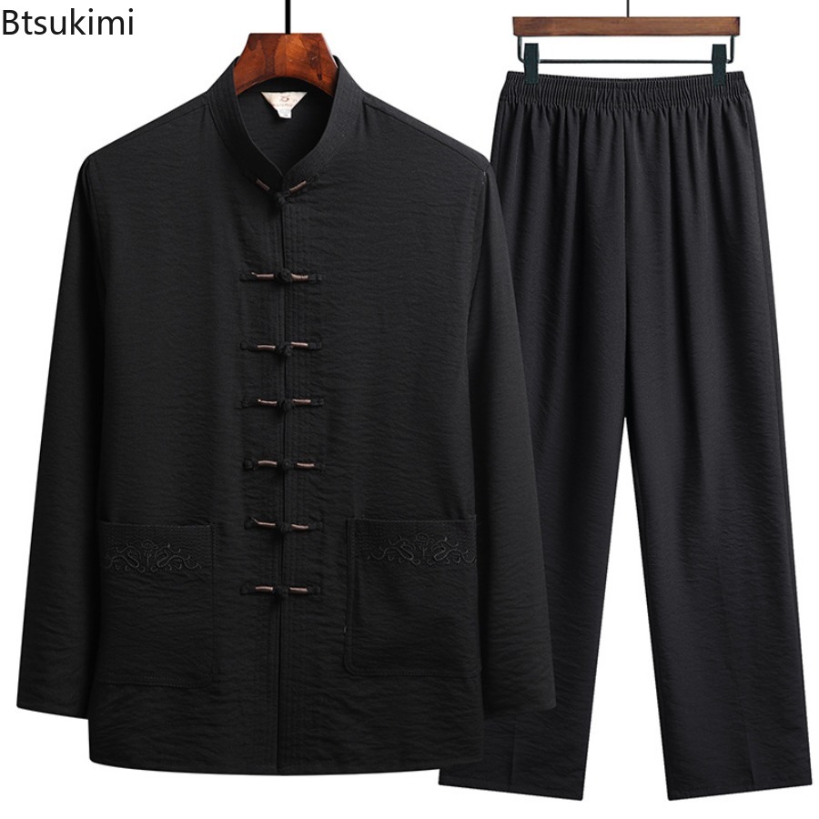 Chinese Style Set Men's Spring - Embroidery Uniforms ulasan dan harga